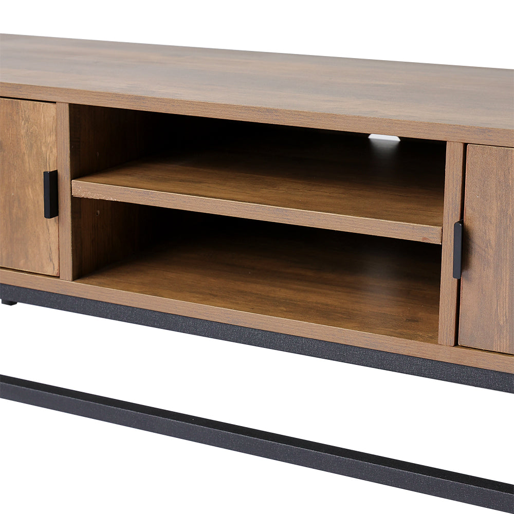 Metal Frame Wooden TV Stand Sideboard Storage