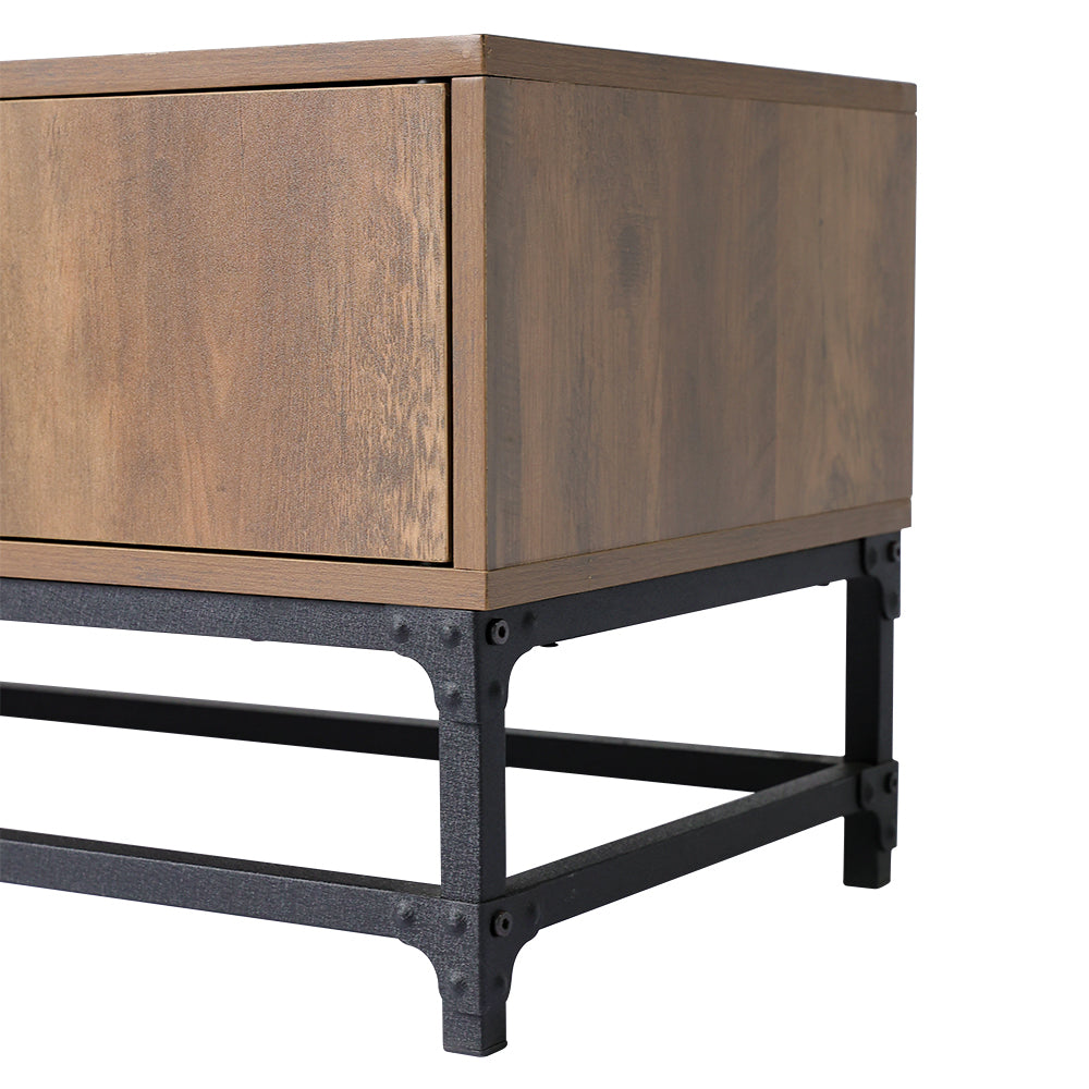 Metal Frame Wooden TV Stand Sideboard Storage