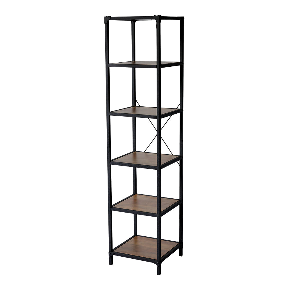 Metal Frame 6 Tier Standing Shelves Bookcase