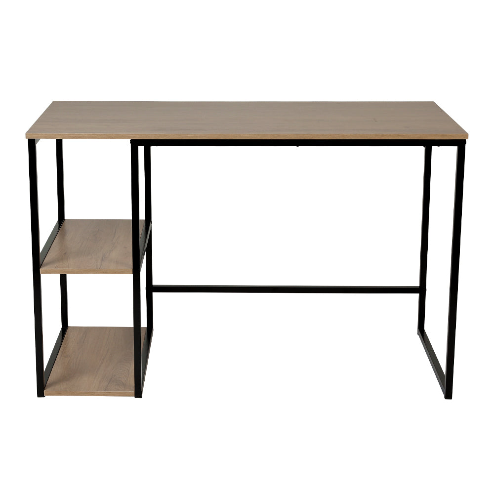 Metal Frame Wooden Office Desk with Storage Shelves