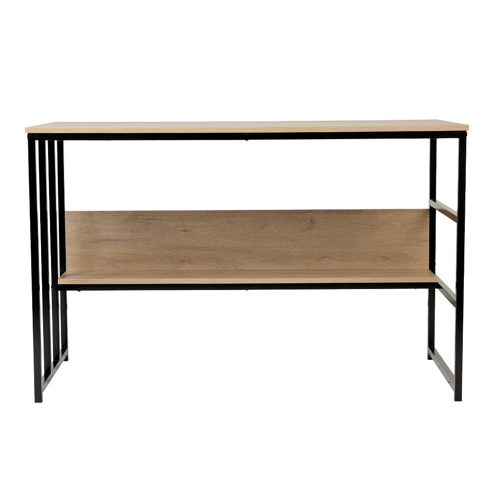 Metal Frame Wooden Office Desk with Shelf