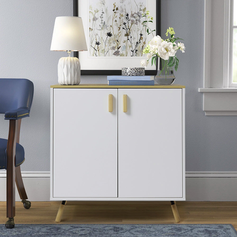 Simple-Styled White Wooden Cabinet Sideboard Storage