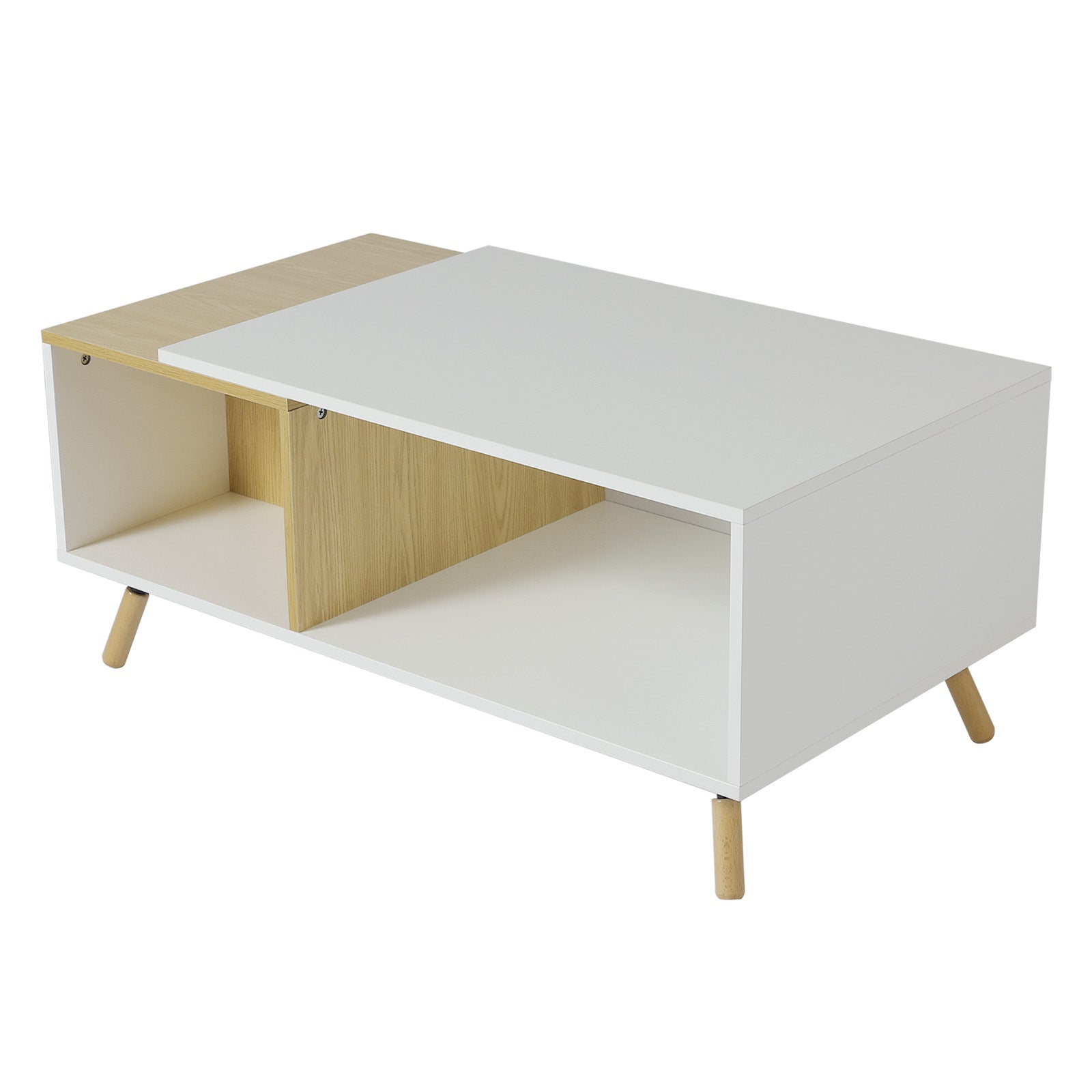 Simple-Styled White Wooden Storage Coffee Table