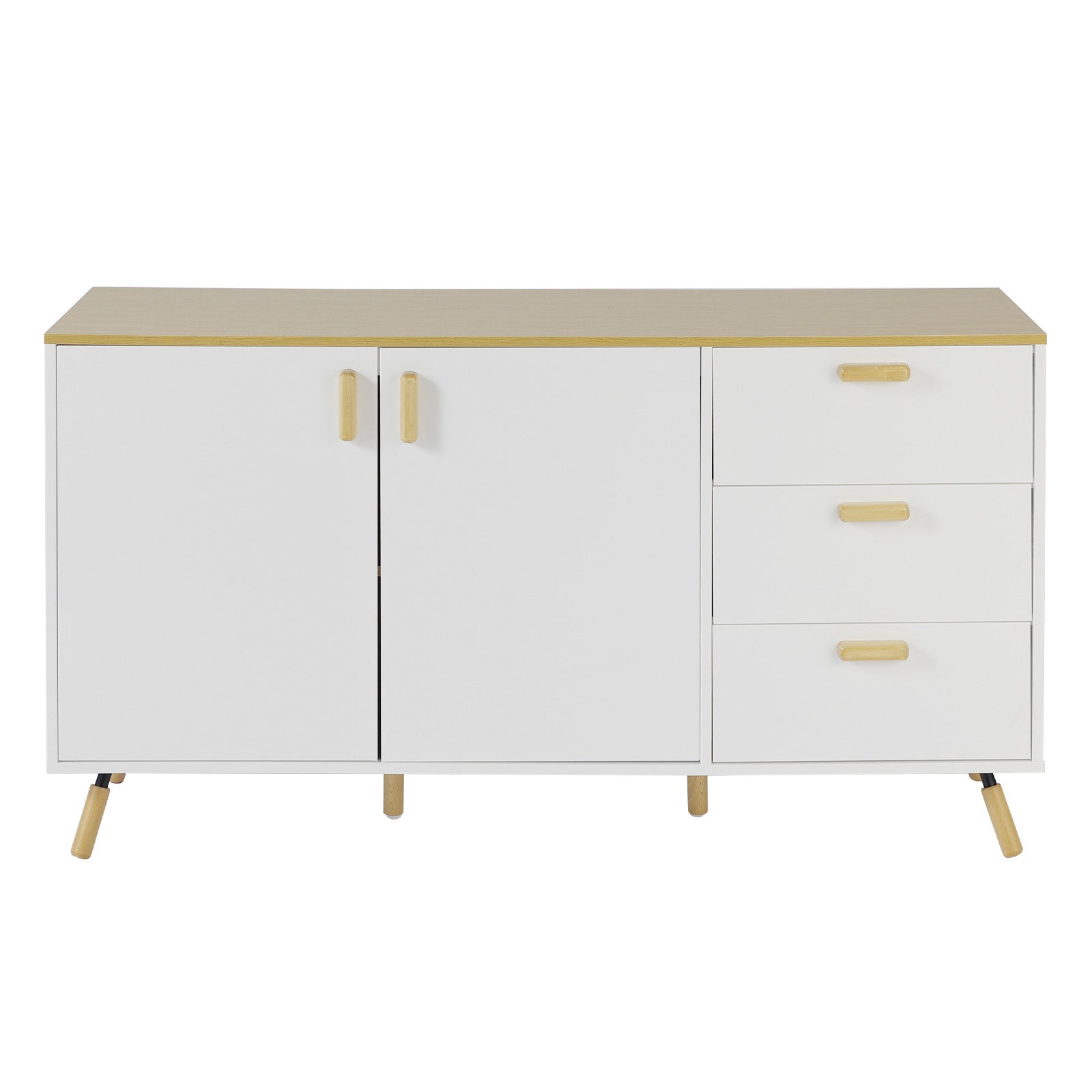 Simple-Styled White Wooden Sideboard Cabinet with Drawers