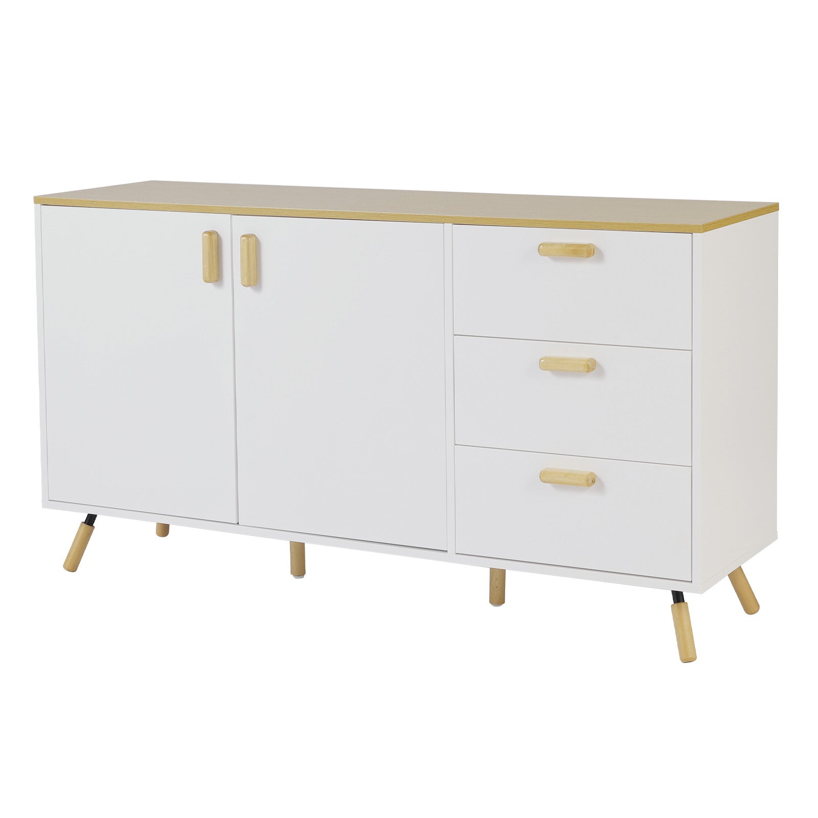 Simple-Styled White Wooden Sideboard Cabinet with Drawers