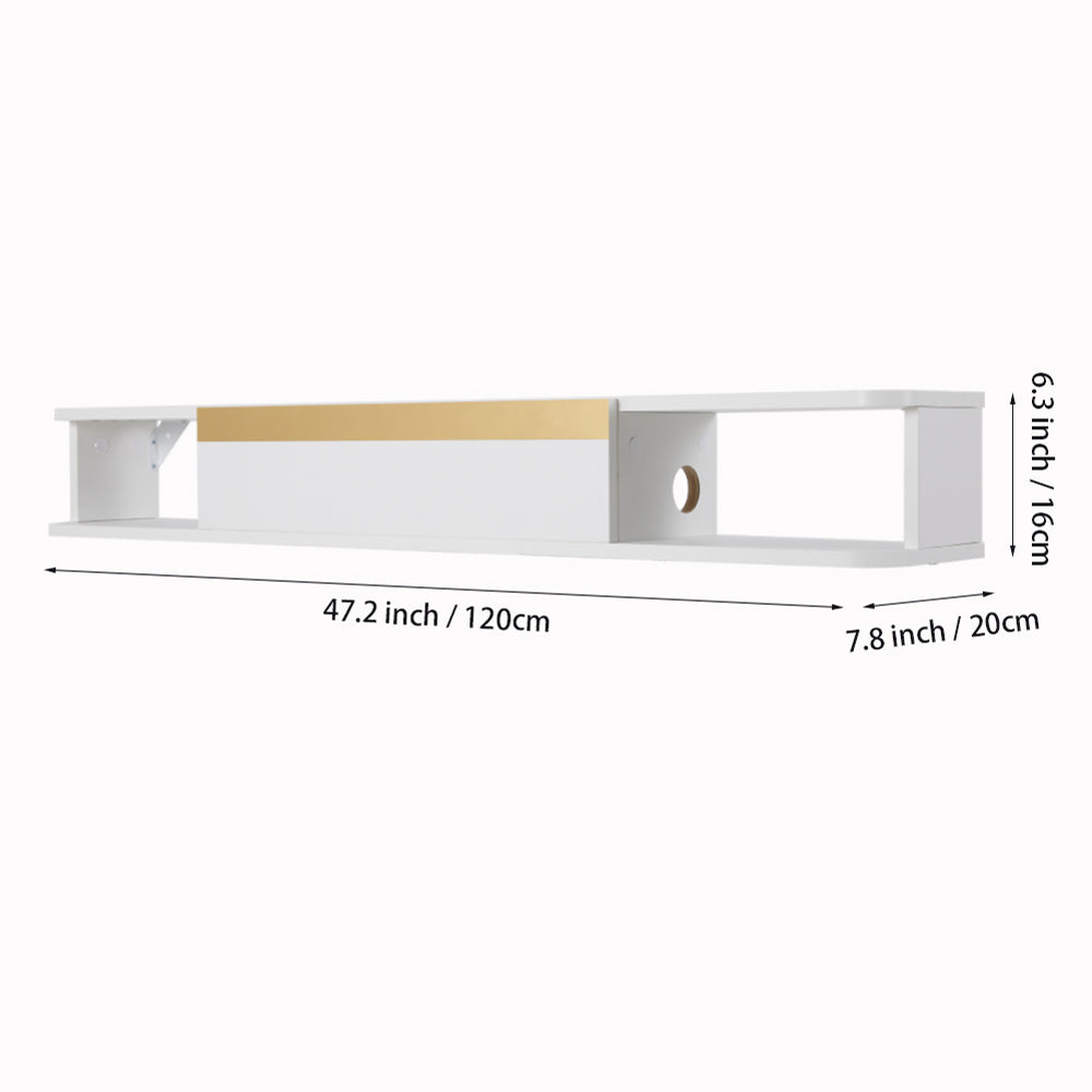 New Wall Mounted TV Stand White 120cm W