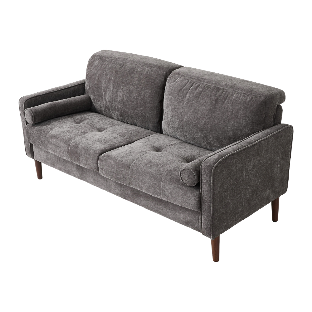 New 2 Seater Chenille Sofa with Tufted Seat and Removable Cushions