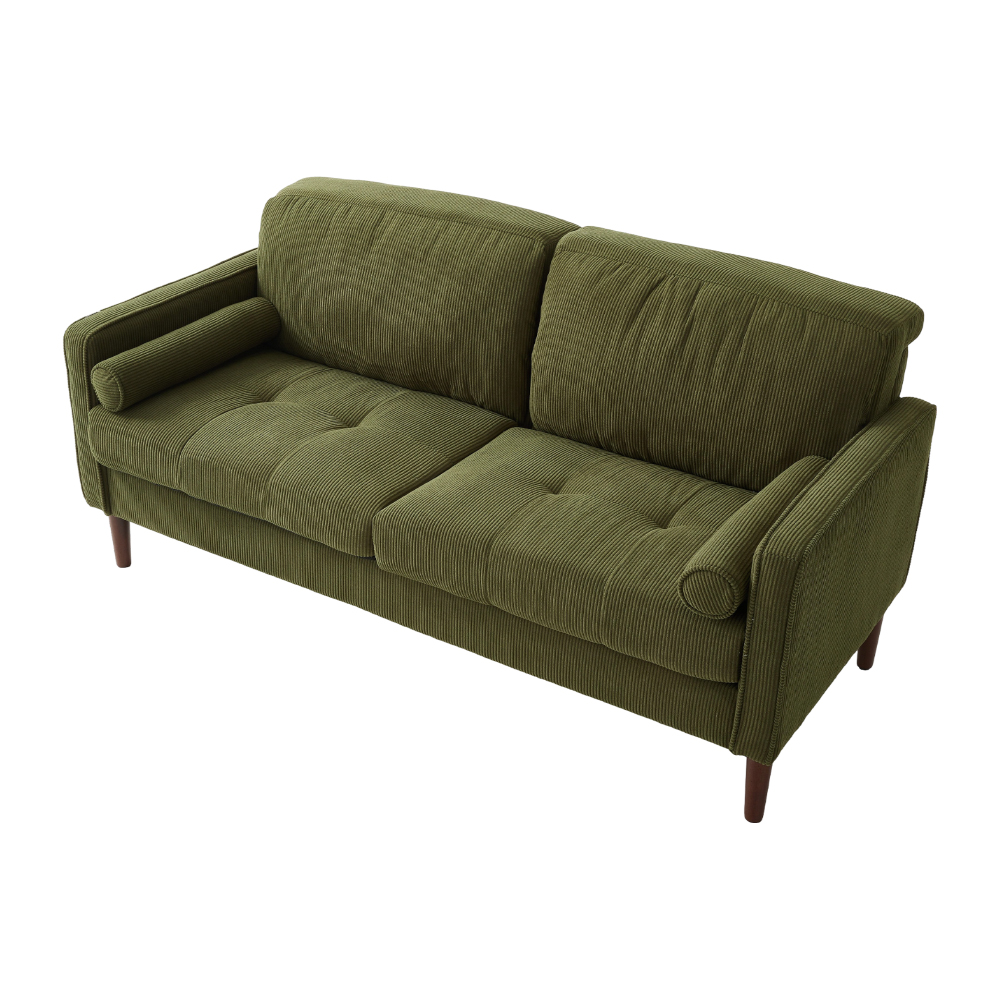 New 2 Seater Chenille Sofa with Tufted Seat and Removable Cushions