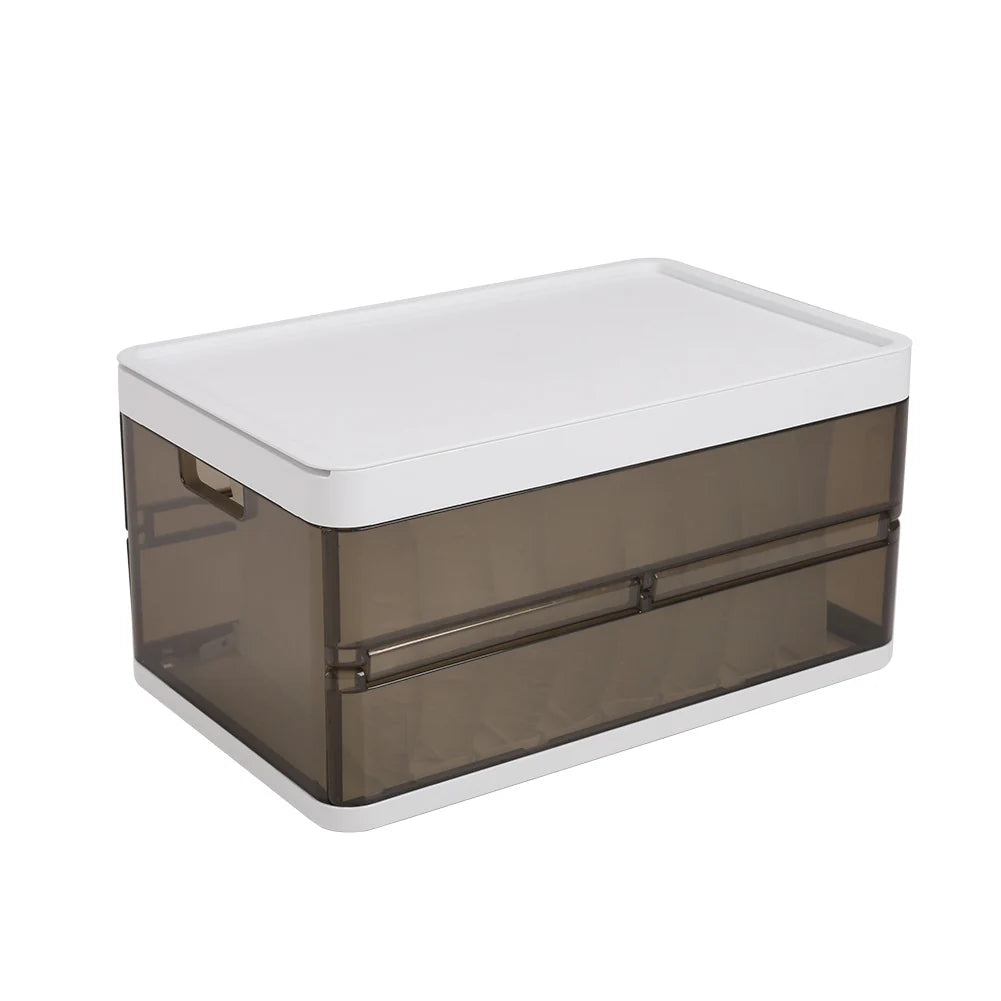 New Folding Clothes Organiser Wardrobe Drawer Storage Box with Dividers Brown