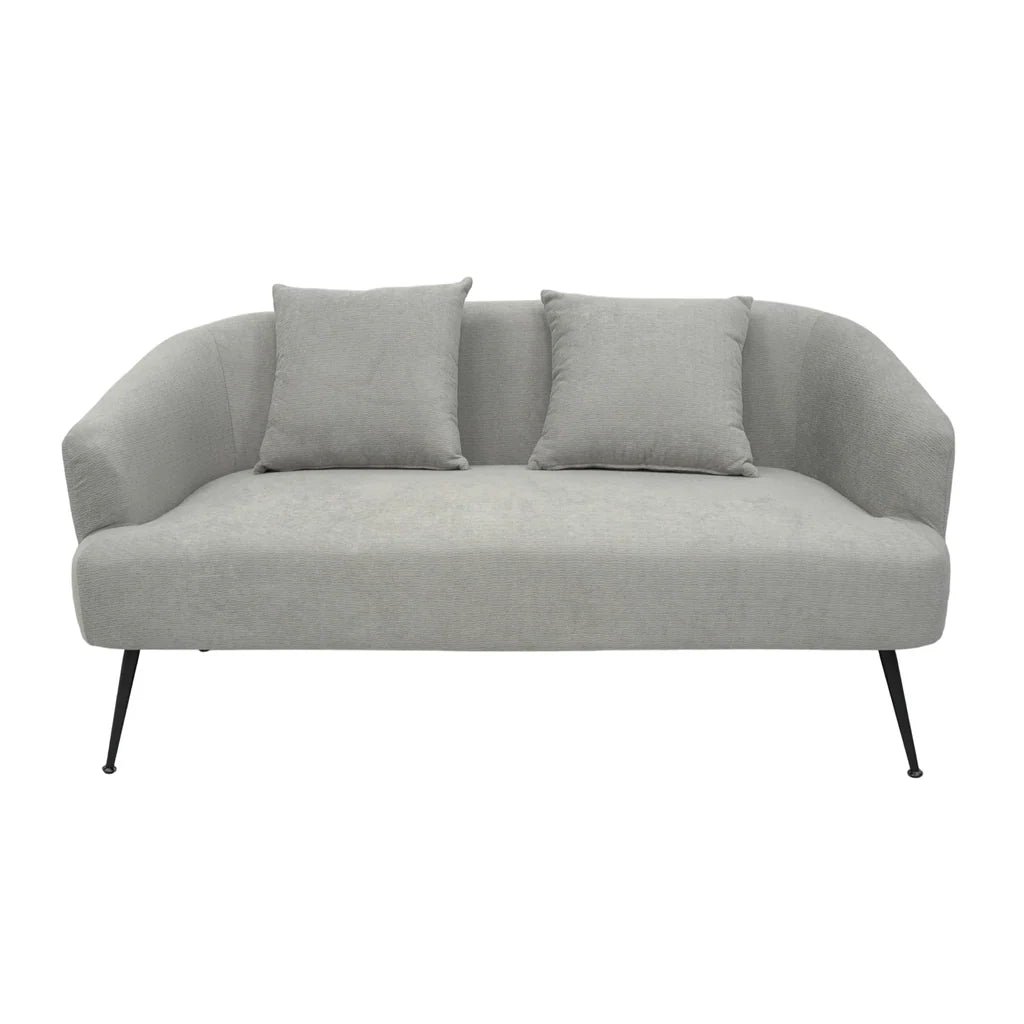 New Modern Chenille Upholstered 2 Seater Sofa with 2 Scatter Cushions Grey