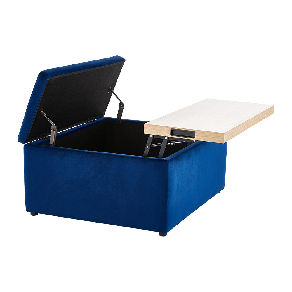 Velvet Upholstered Storage Ottoman Stool