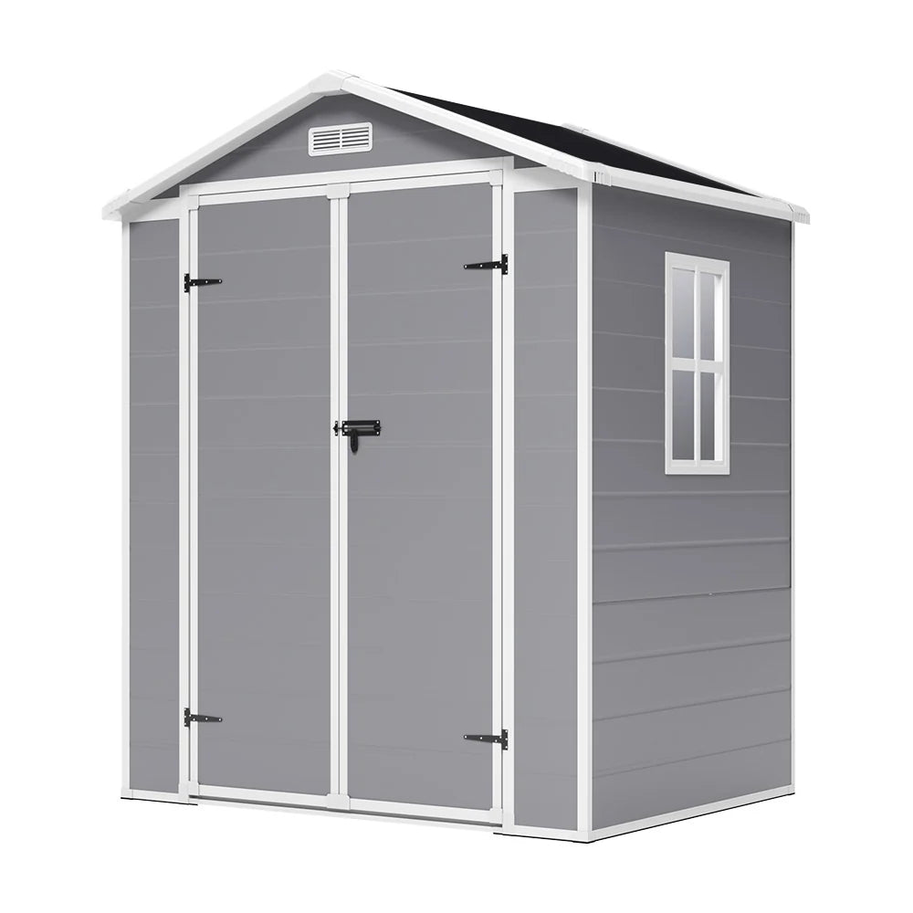 New 6 x 4.4 FT Outdoor Plastic Garden Storage Shed Grey