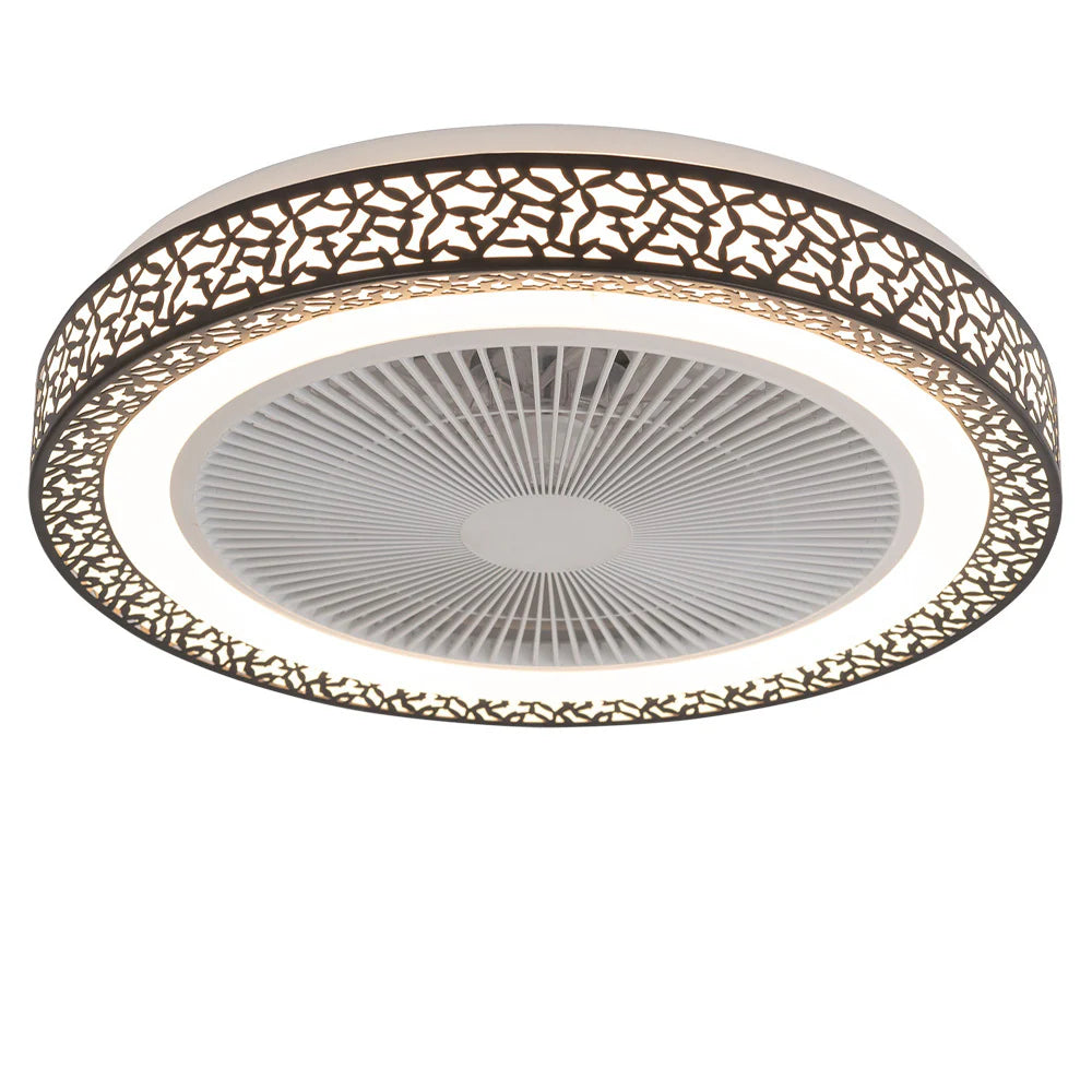 New Ceiling Mount Metal LED Fan Light Black