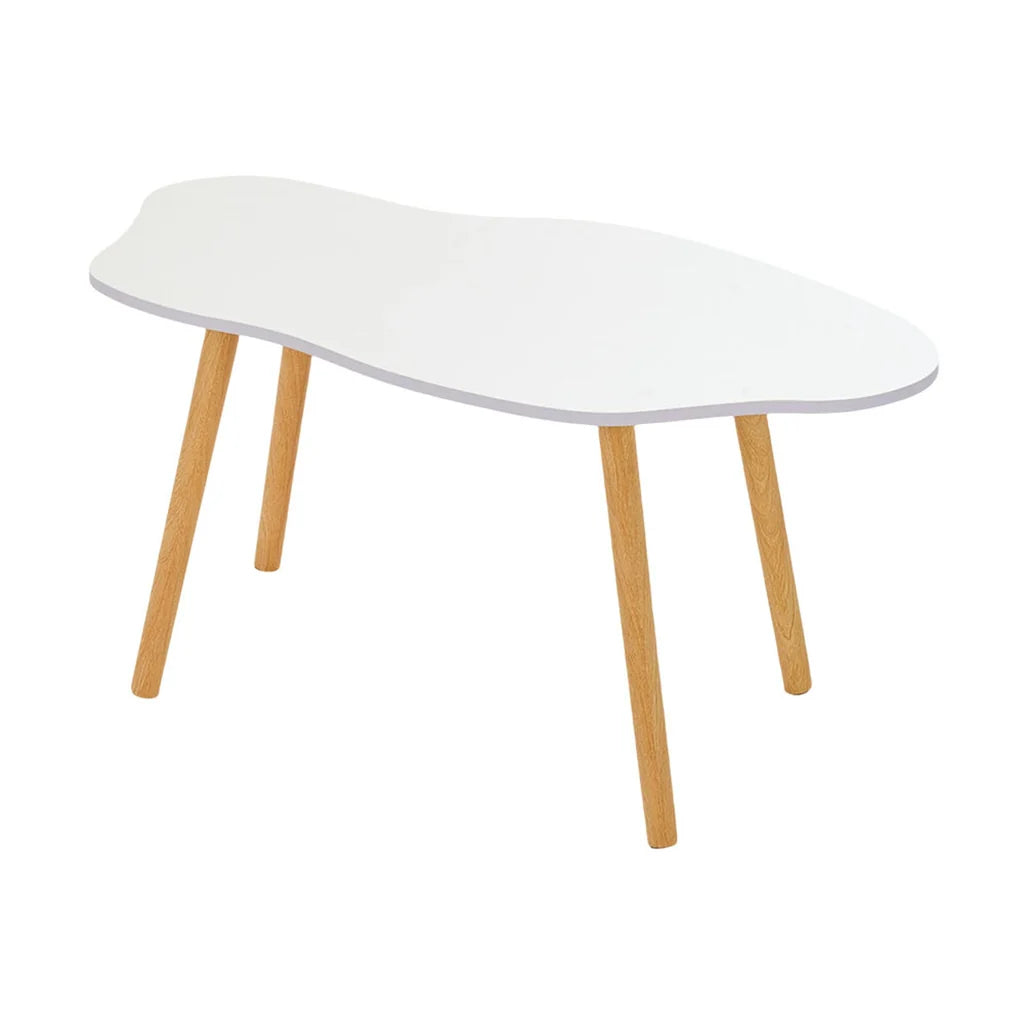 New Modern Coffee Table with Wooden Legs White