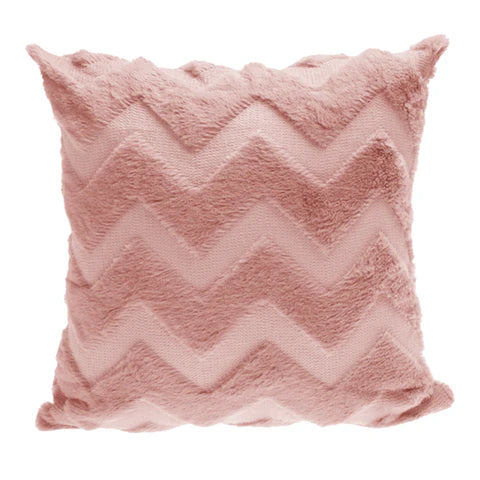 Pink Faux Fur Sofa Throw Pillow