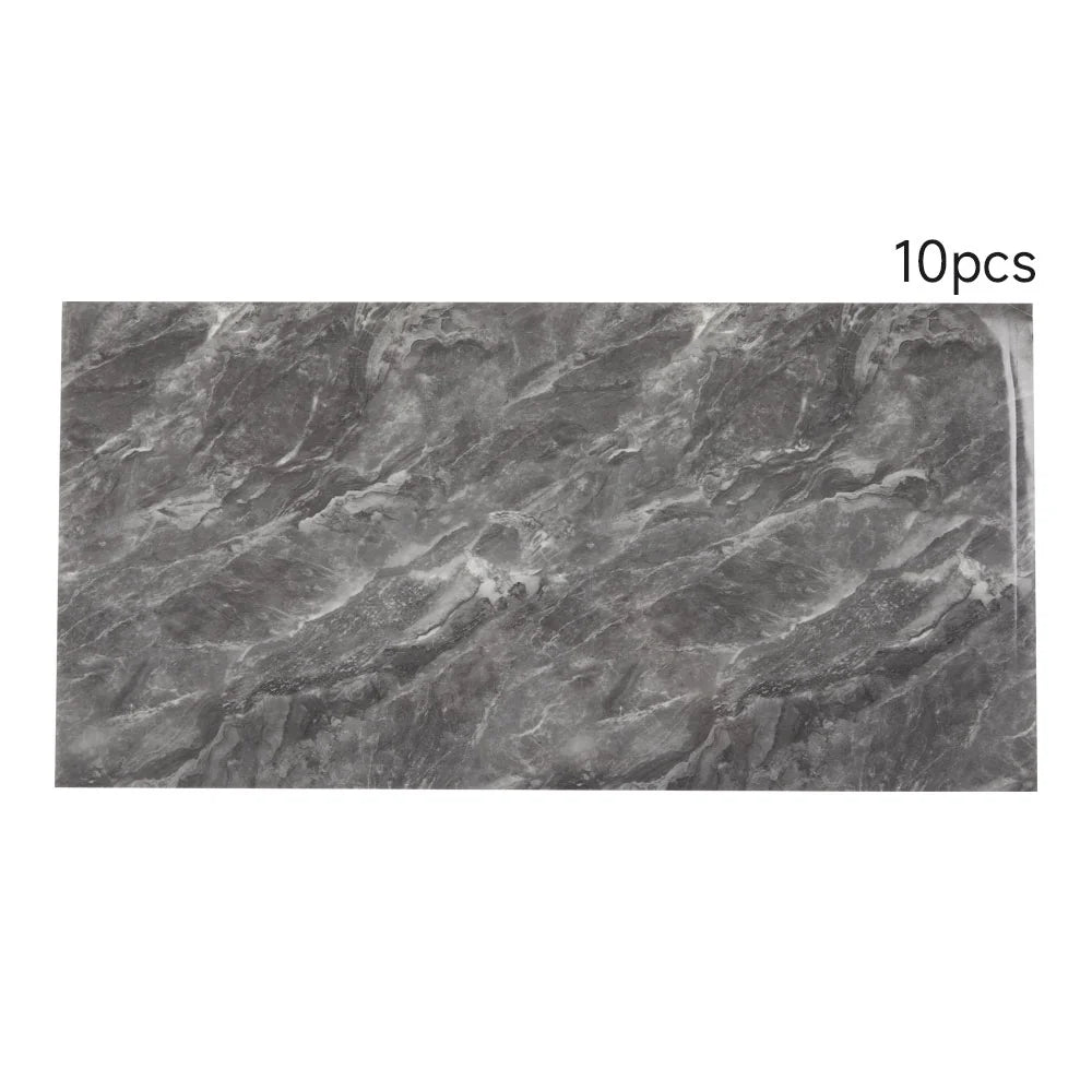 New 10Pcs Peel and Stick Marble Wall Stickers Grey