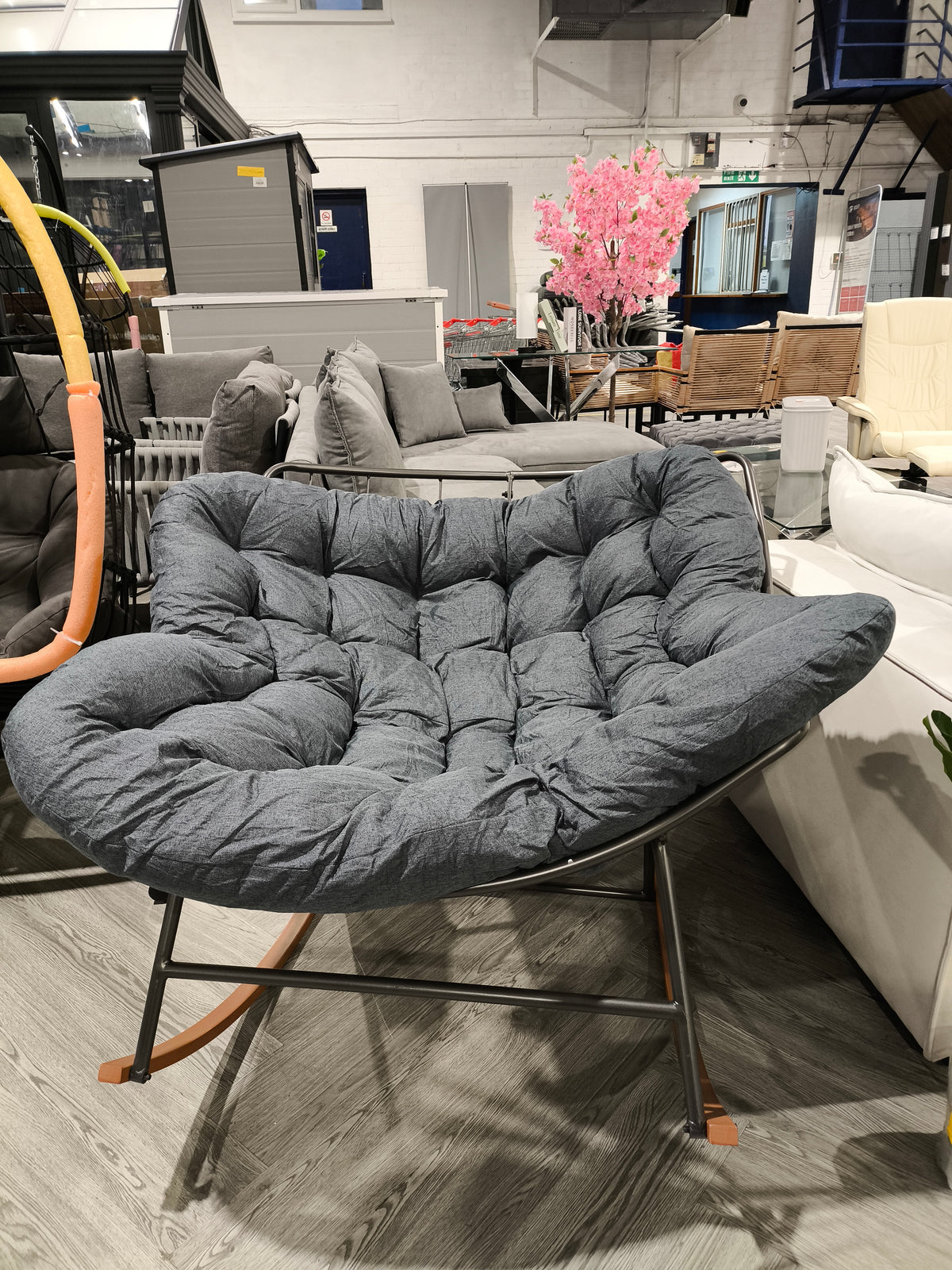 Modern 60 Degree Rocking Chair with Cushion