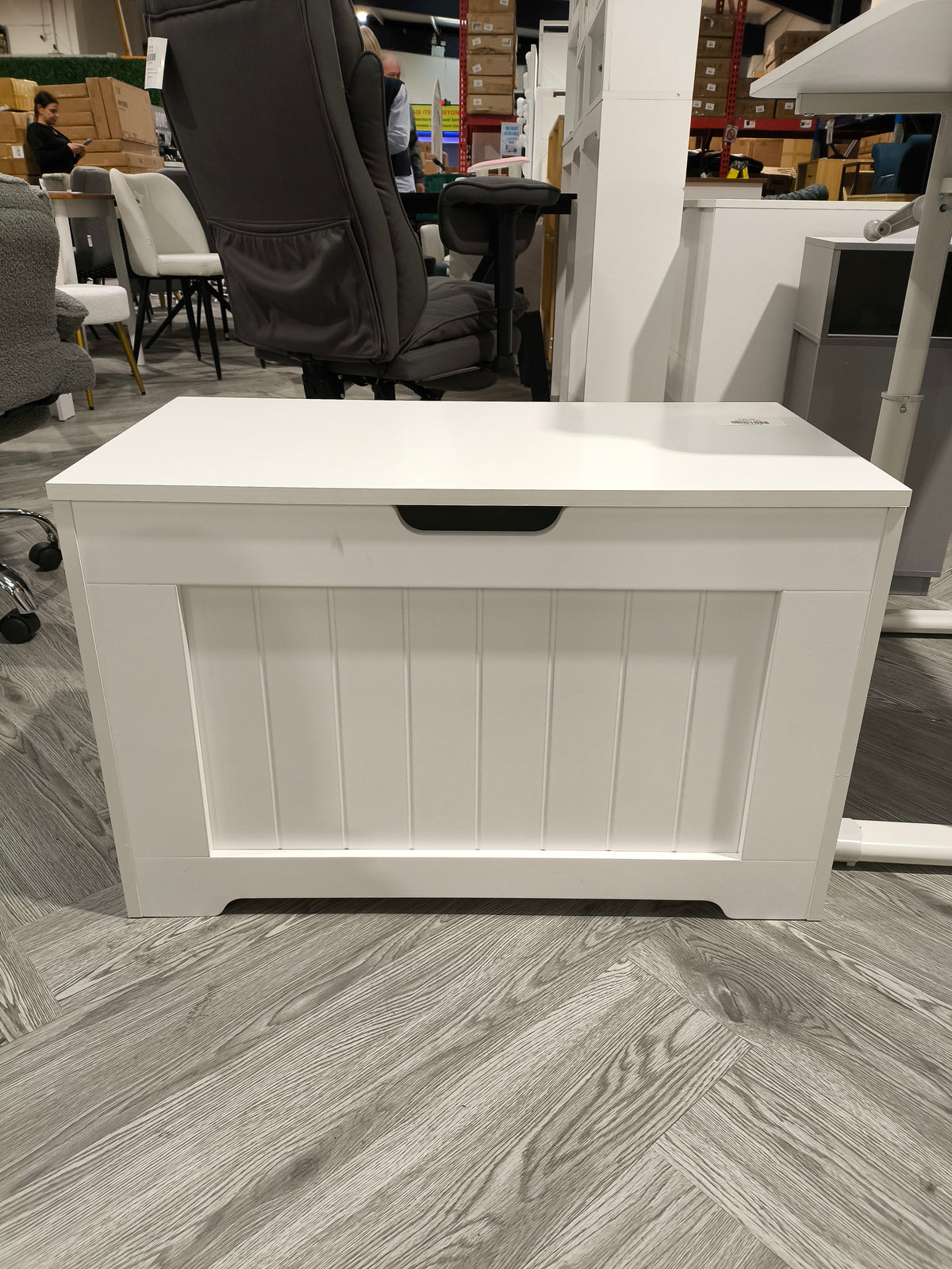 White Wooden Storage Chest Organiser Box