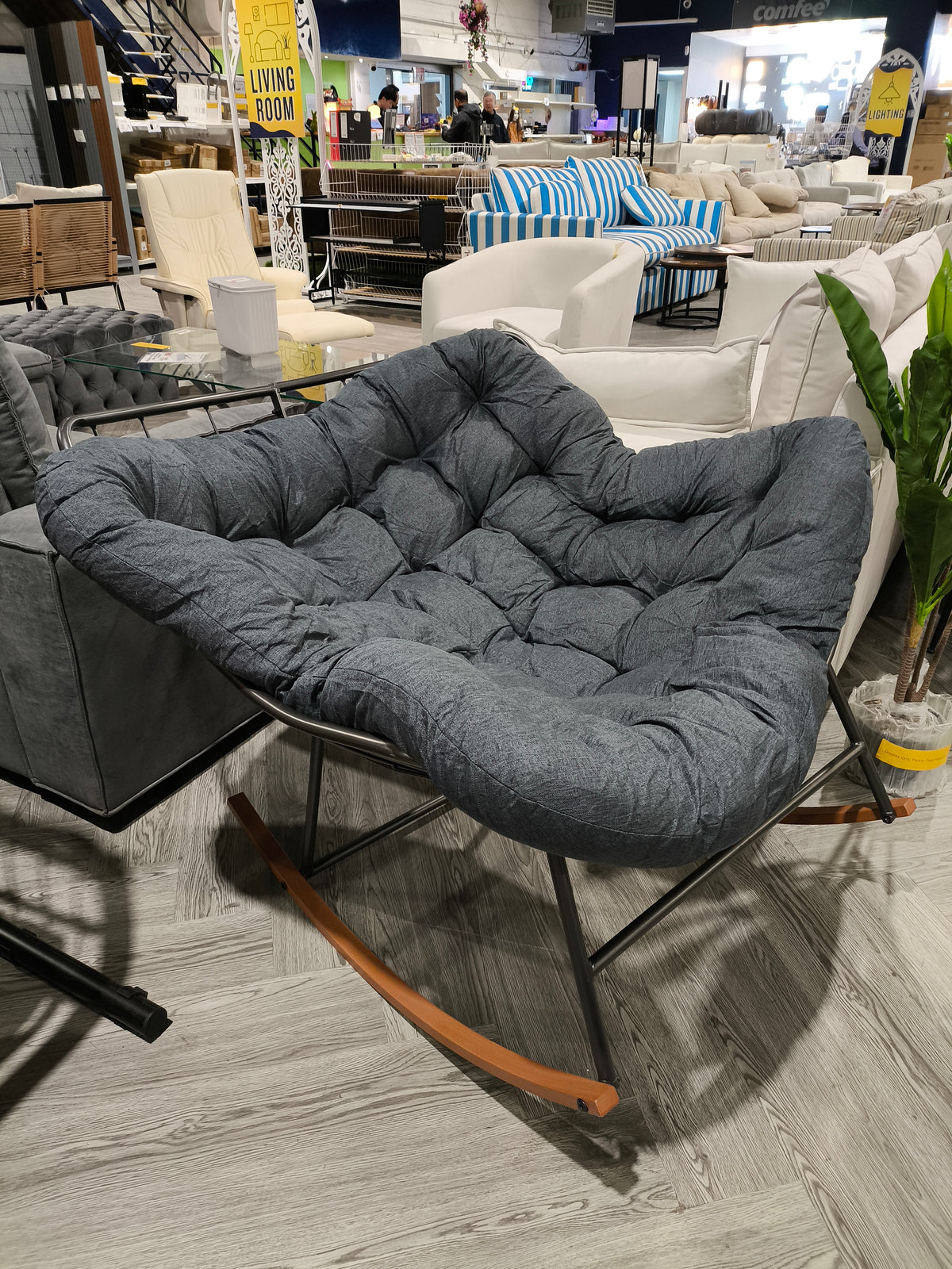 Modern 60 Degree Rocking Chair with Cushion