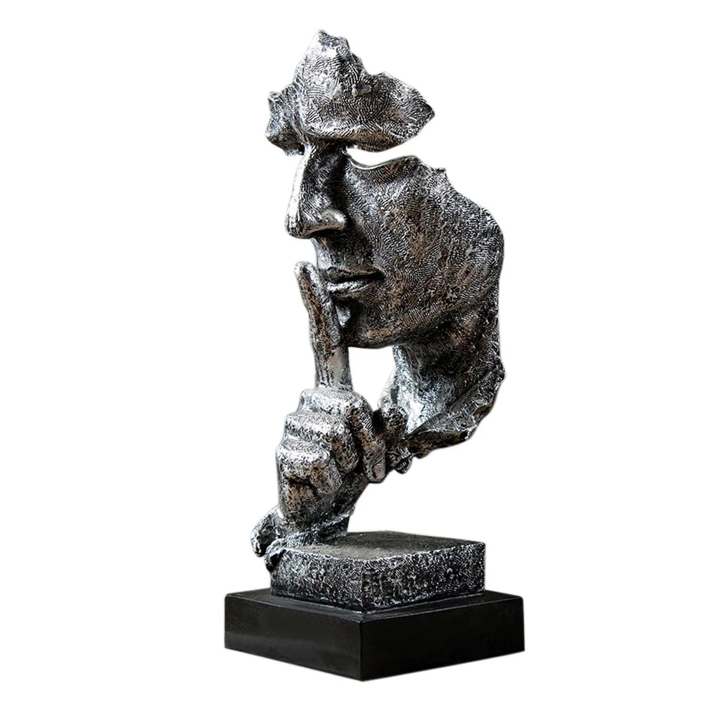 New Creative Silence is Golden Figurine for Tabletop Decor