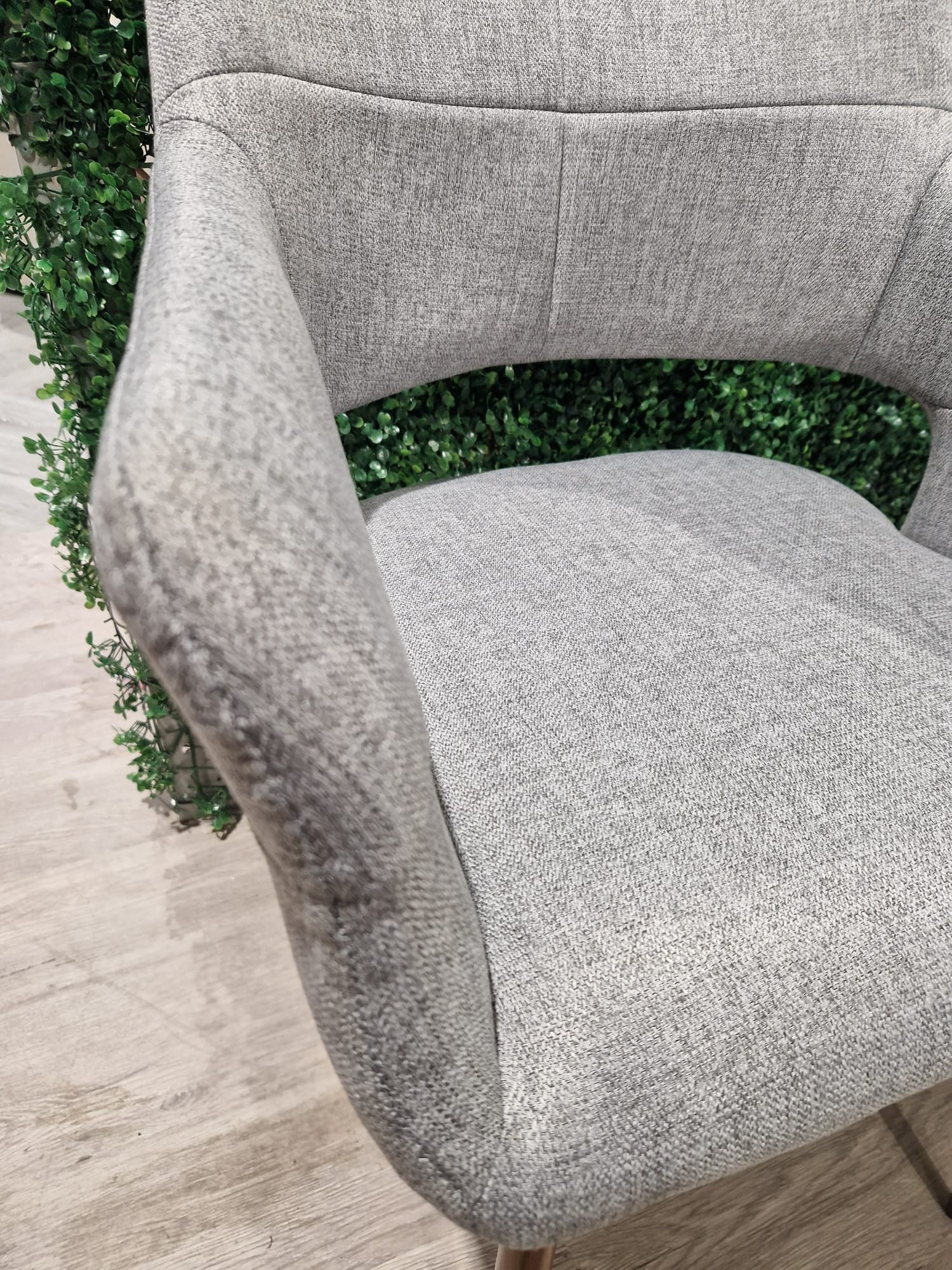 Grey Linen Hollow Back Dining Chair 1PC