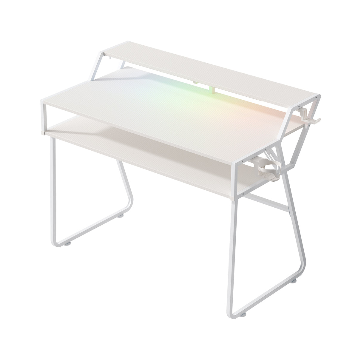 New Gaming Desk with RGB LED Light and Remote Control White