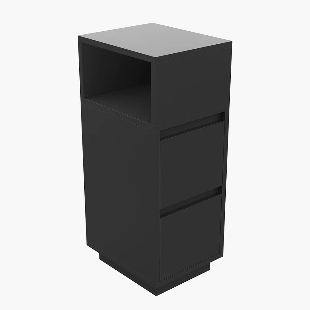 New Minimalist Bedside Table with Drawers Black