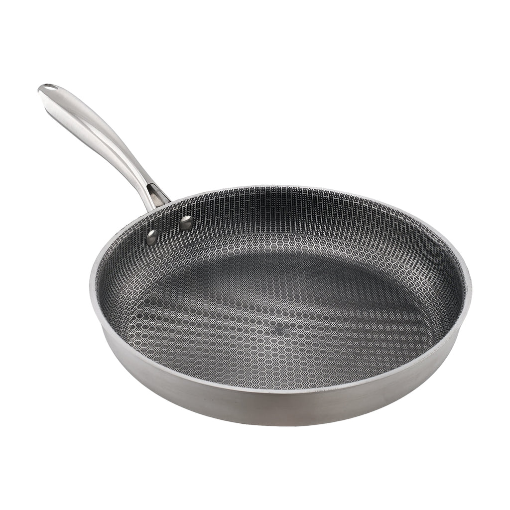 New Non Stick Stainless Steel Frying Pan Silver