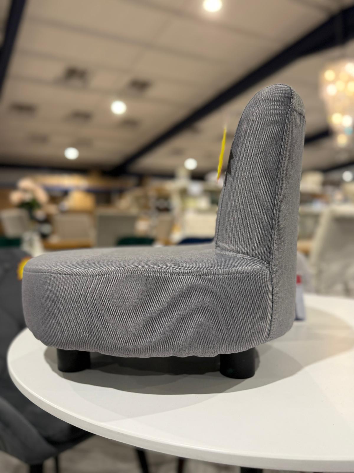 Low Seat Linen Single Chair Grey