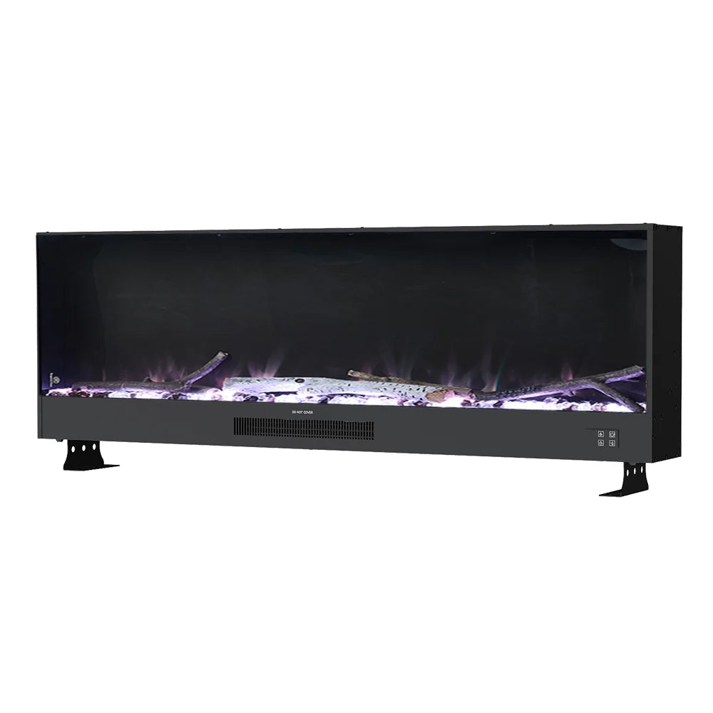 New Recessed Electric Fireplace with Remote Control Black