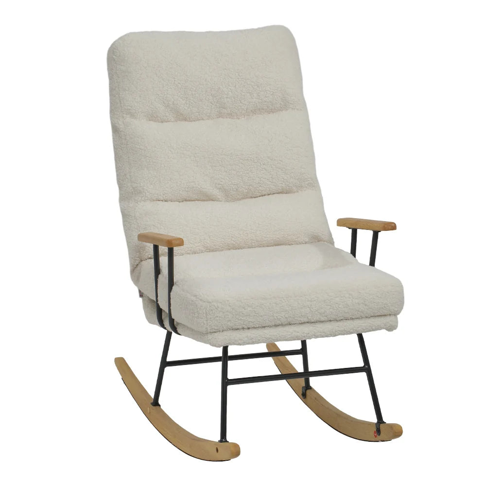 New Sherpa Upholstered Adjustable Rocking Chair White