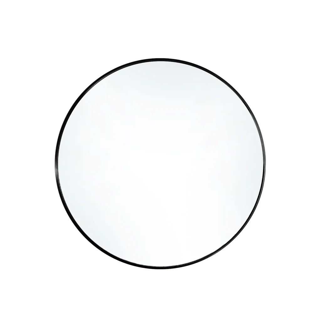 New 80cm Round Black Aluminium Framed Wall Mirror