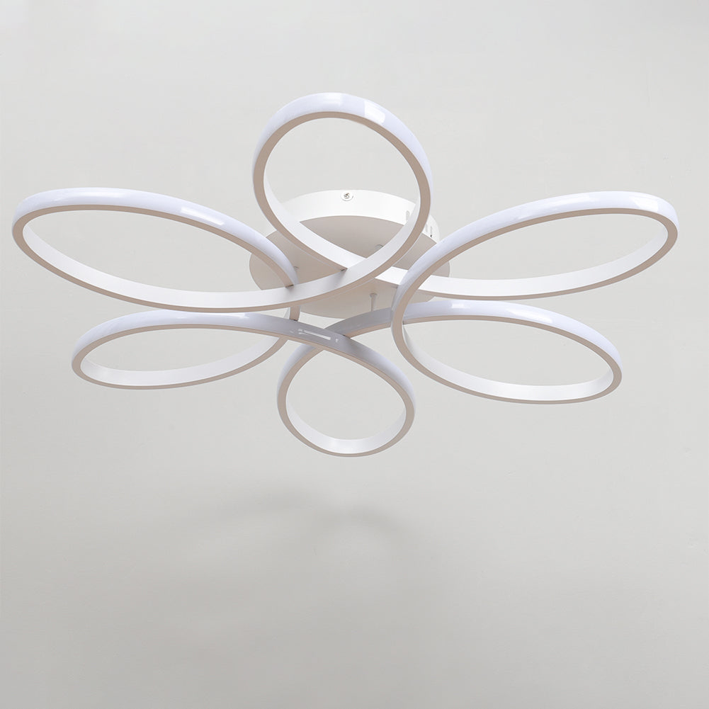 New Modern Acrylic Petal LED Semi Ceiling Light 74cm Dia