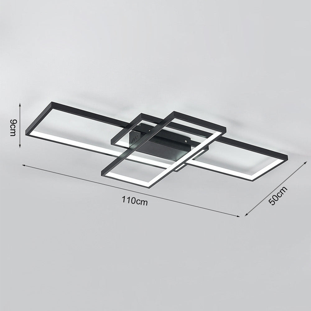 New Neutral Style Rectangular LED Semi Flush Ceiling Light 110cm W