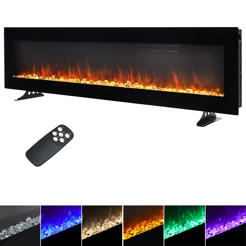 New 40/50/60 Electric Fireplace 9 Colour LED Flame Effect with Remote Control