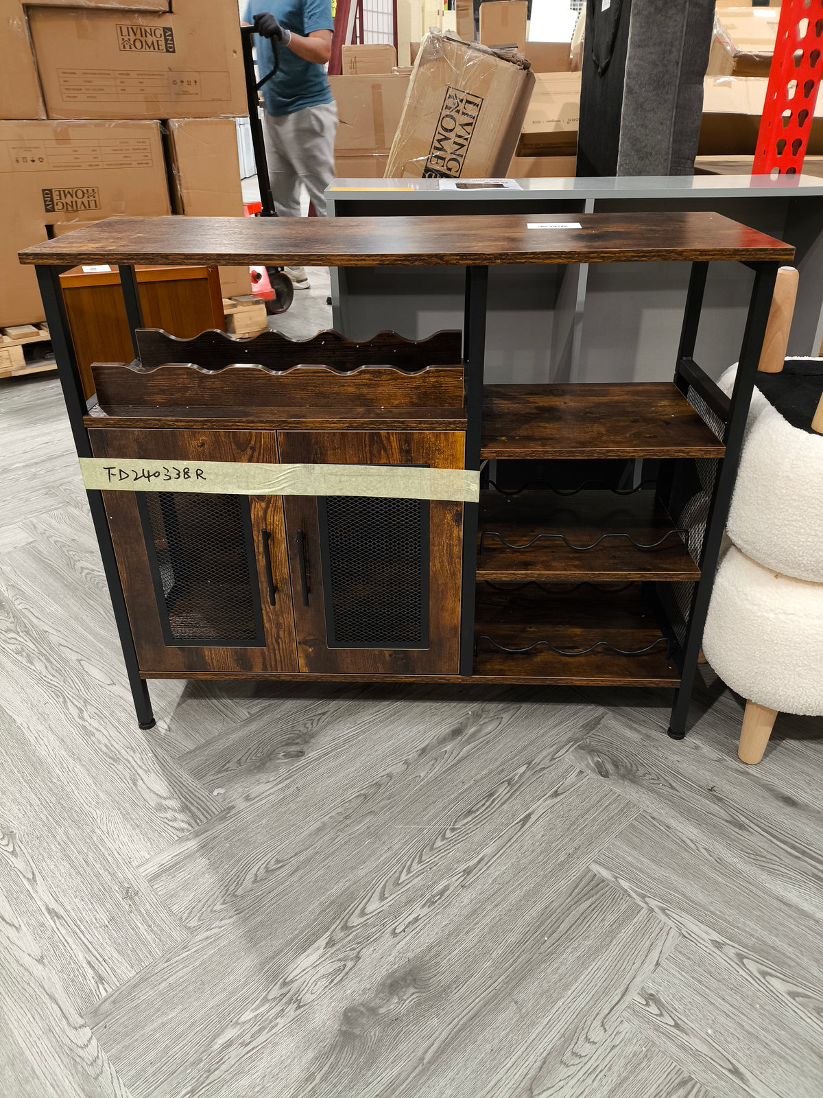 Vintage Wine Bar Cabinet with Detachable Wine Rack