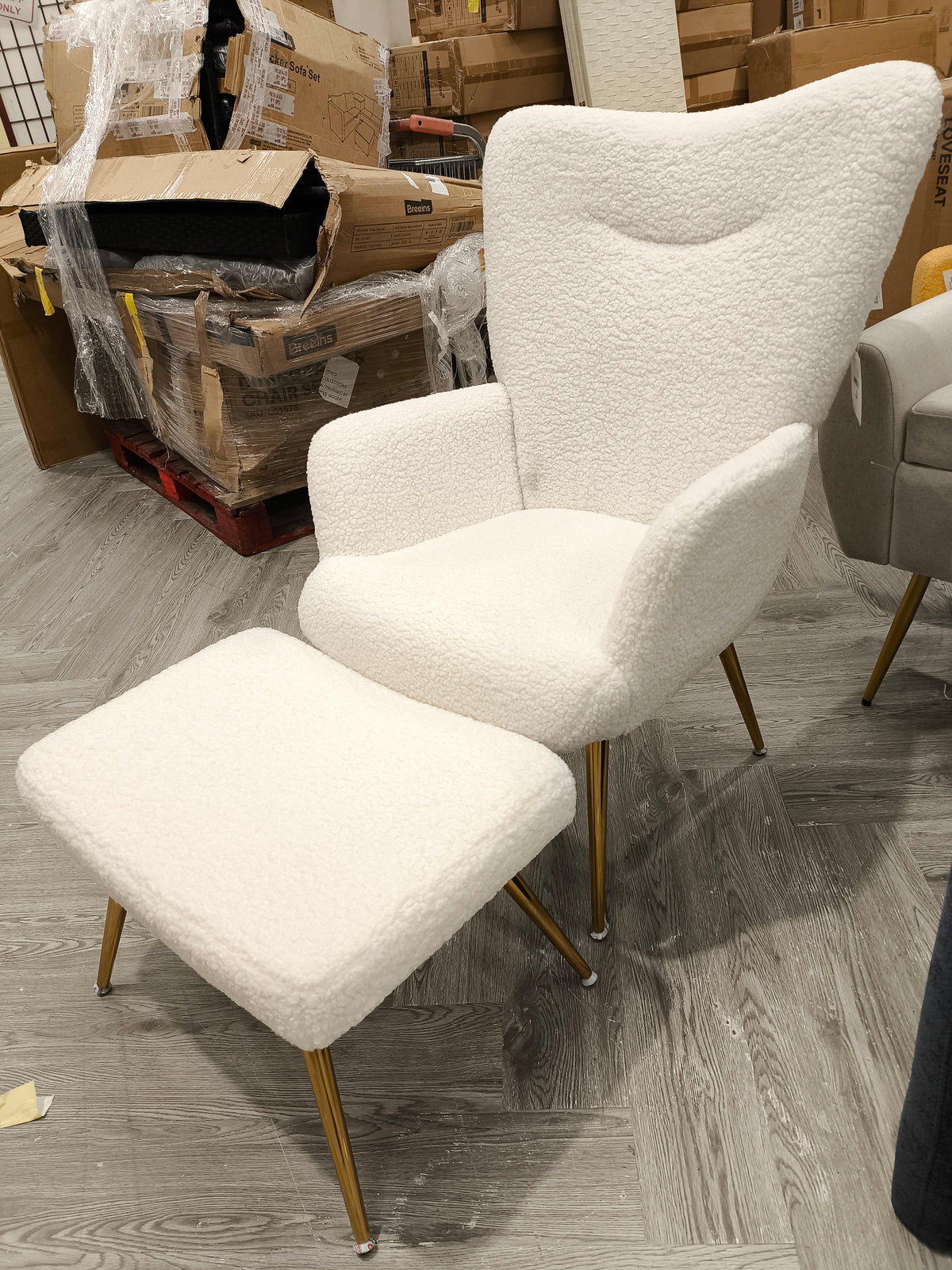 Accent Chair with Footstool Set