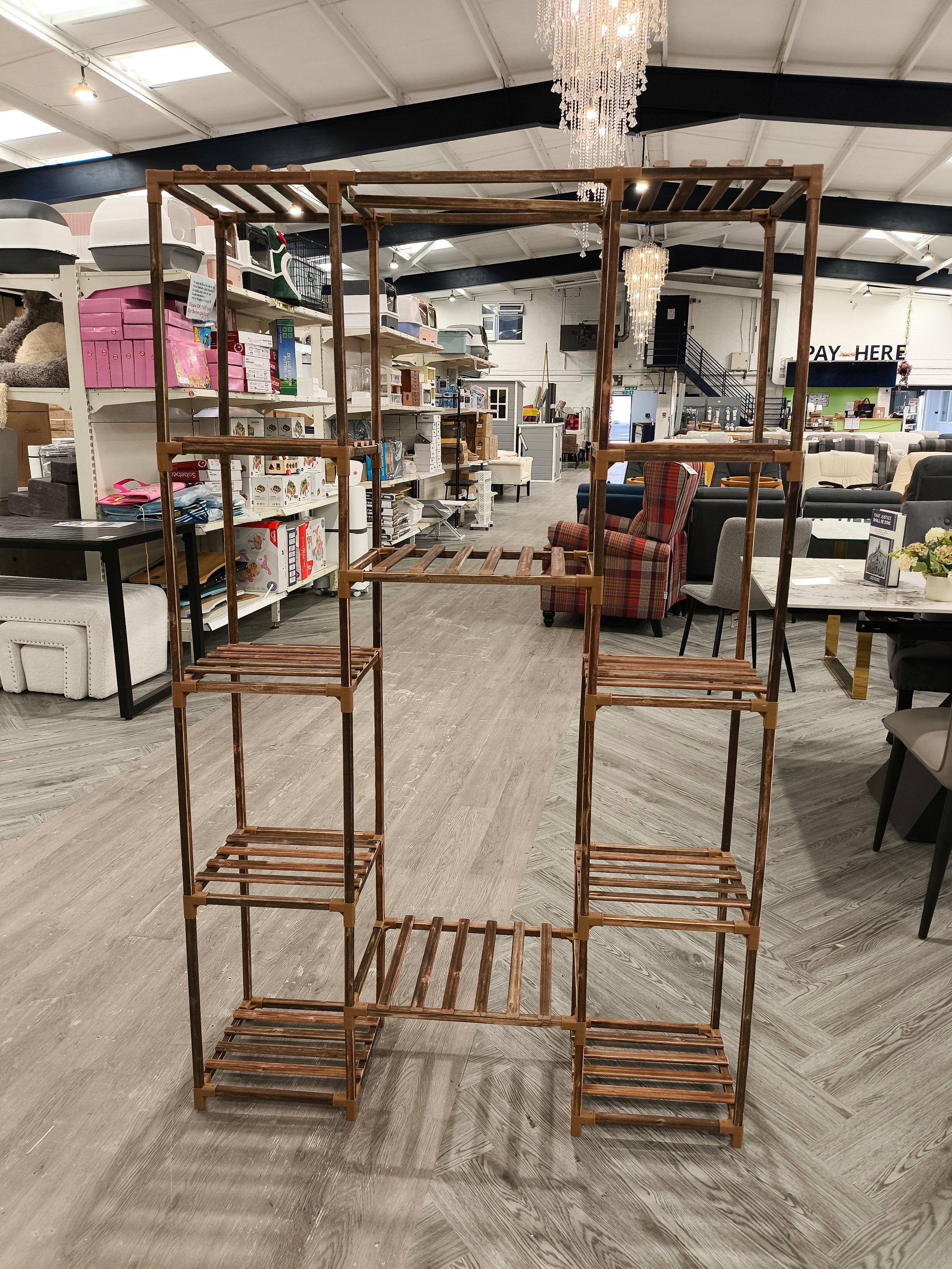 Multi Tier Wood Plant Stand Flower Display Shelf