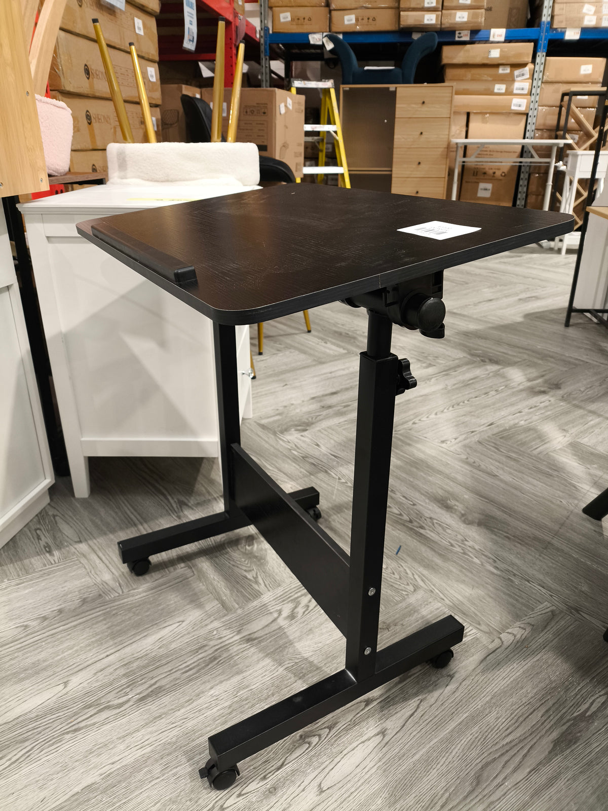 Black Height Adjustable Laptop Desk with Wheels