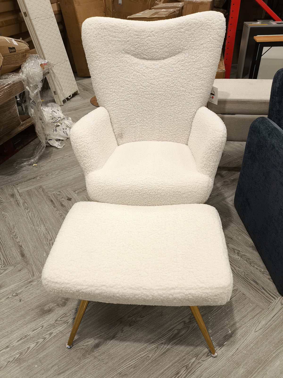 Accent Chair with Footstool Set