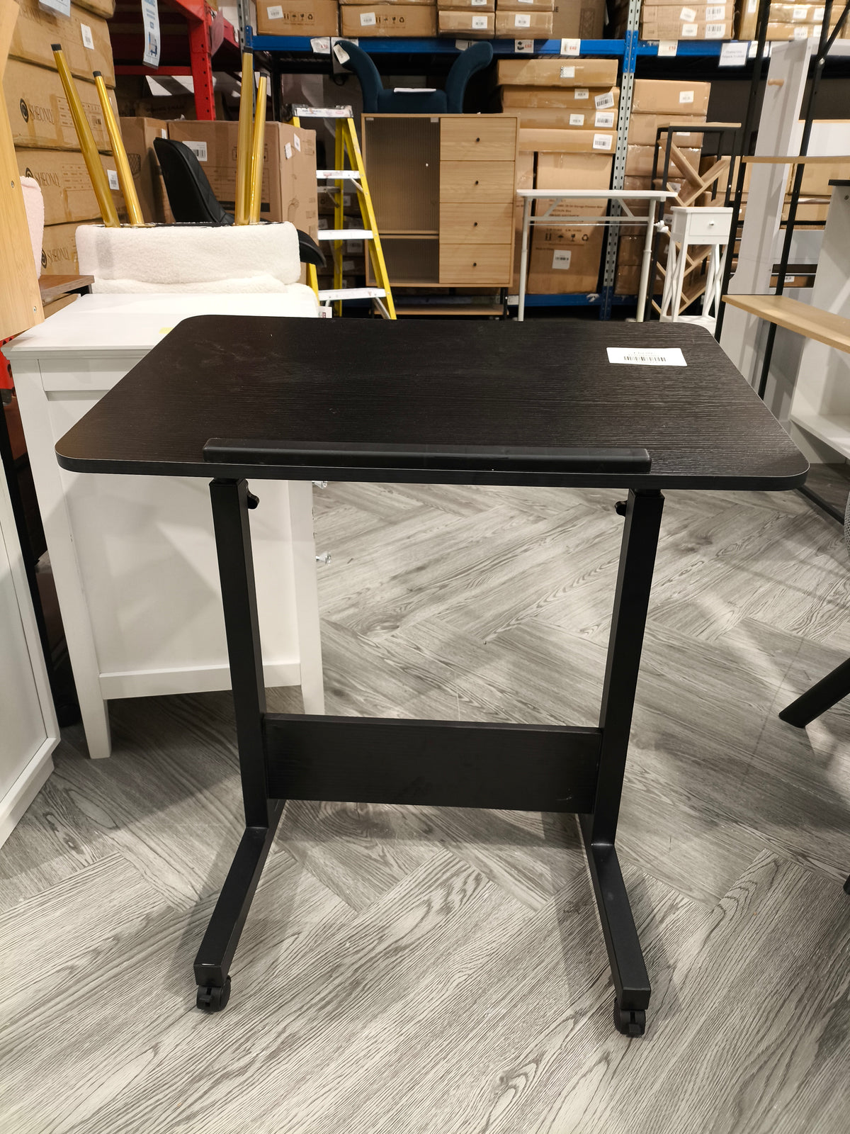 Black Height Adjustable Laptop Desk with Wheels