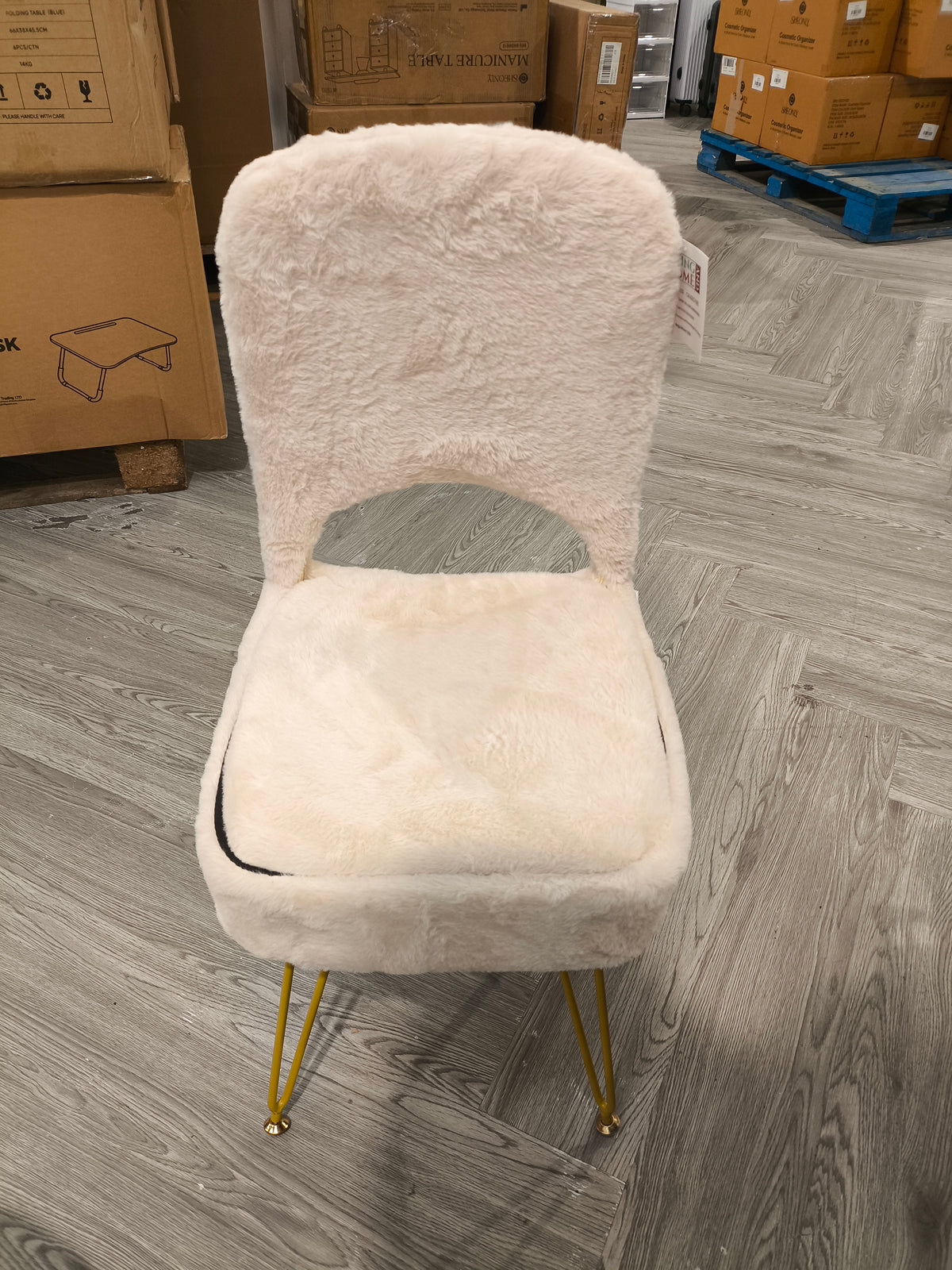 Modern Luxury Vanity Chair with Storage & Folding Backrest Pink