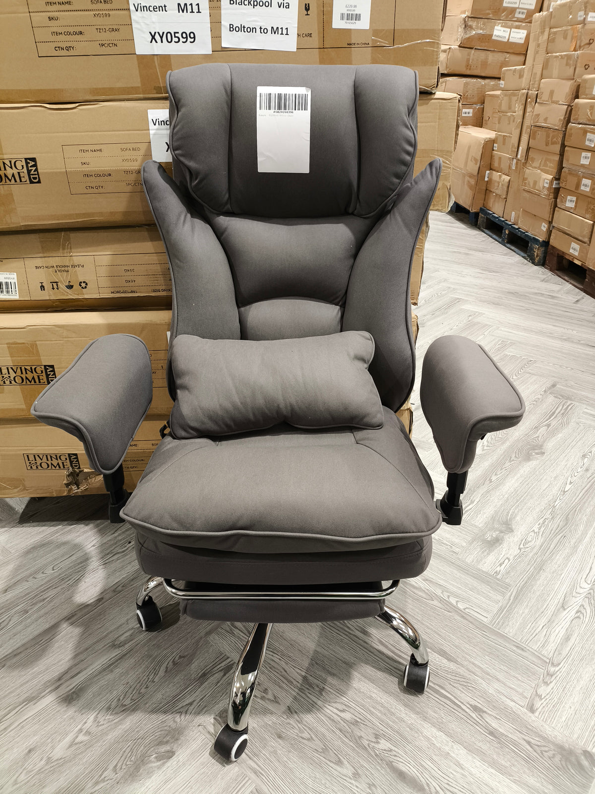 Ergonomic High Back Massage Office Chair With Lumbar Support With Footrest Black