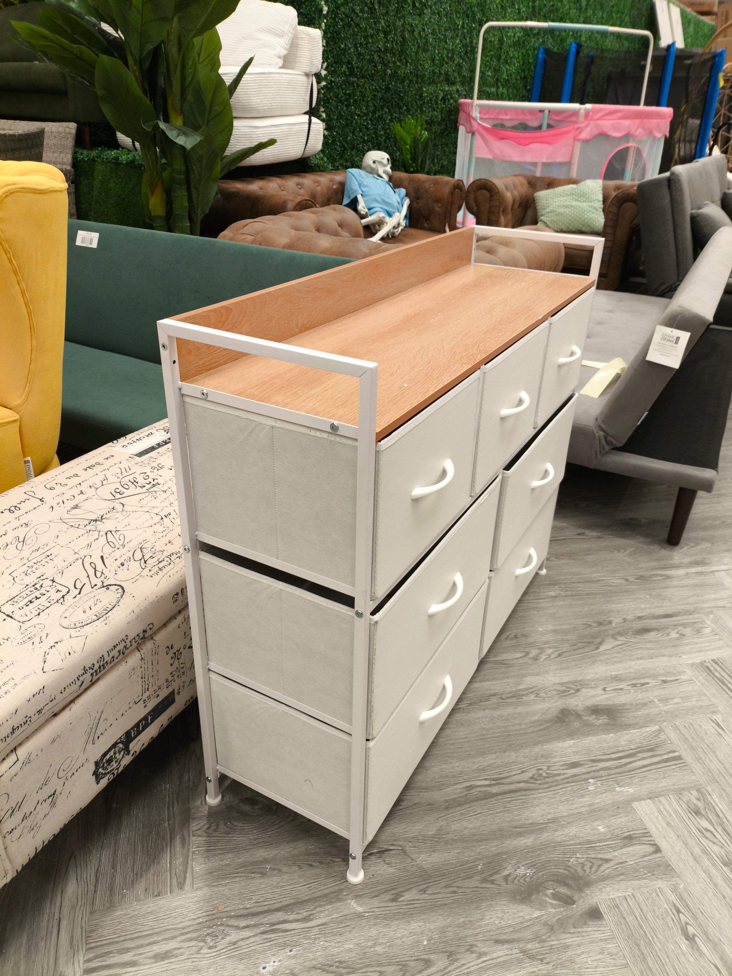 7 Drawer Metal Frame Chest of Drawers White