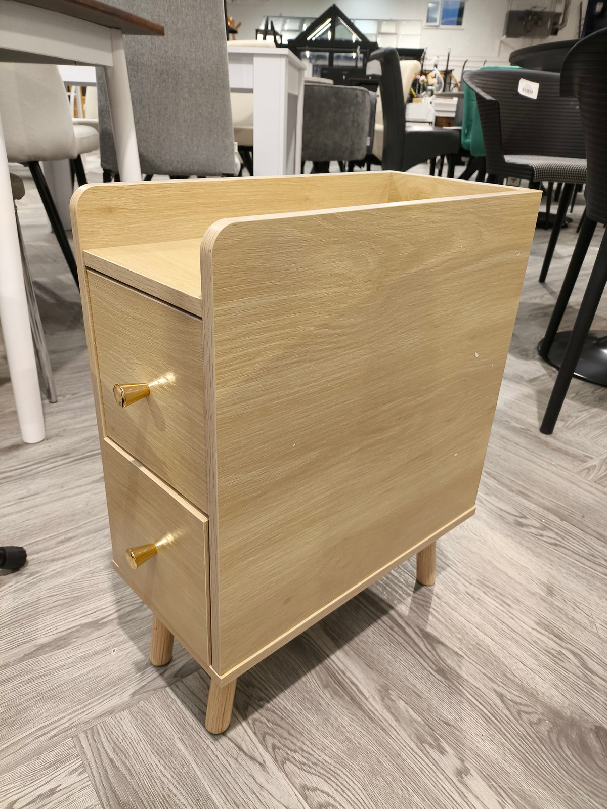 Modern MDF Bedside Table with 2 Drawers