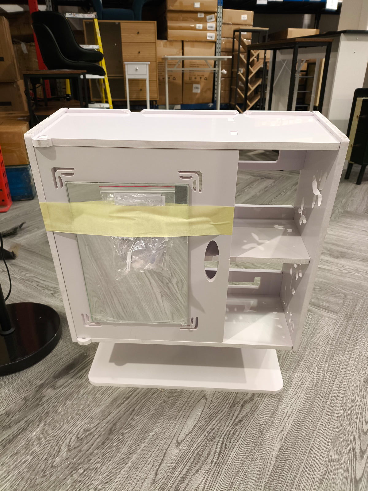 Wall Mounted WPC Bathroom Cabinet with Mirror