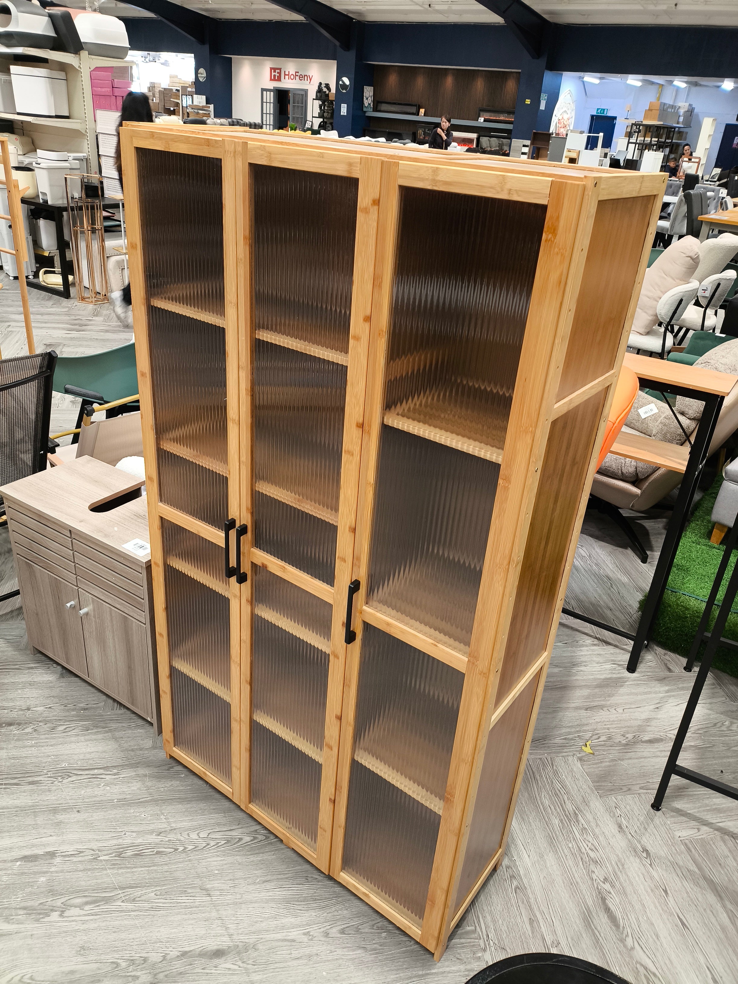 Storage Cabinet with Acrylic Doors Natural
