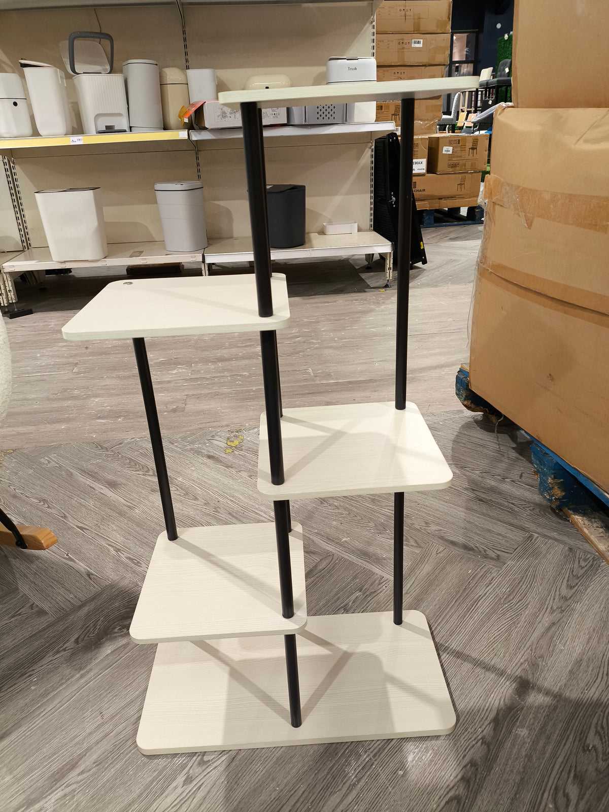 Modern 5 Tier Bookshelf Shelf Unit White