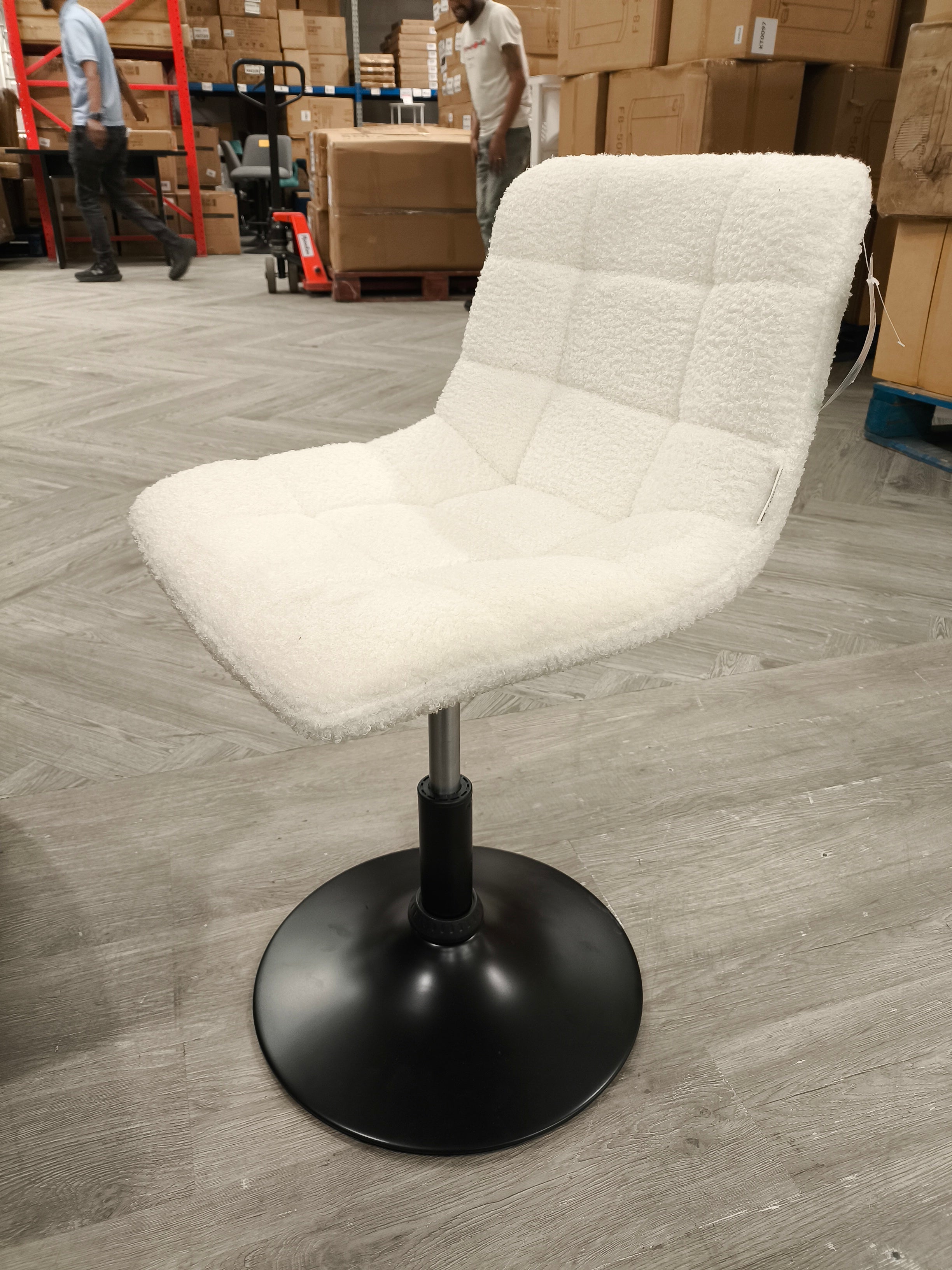 Height Adjustable Swivel Upholstered Dressing Table Chair White