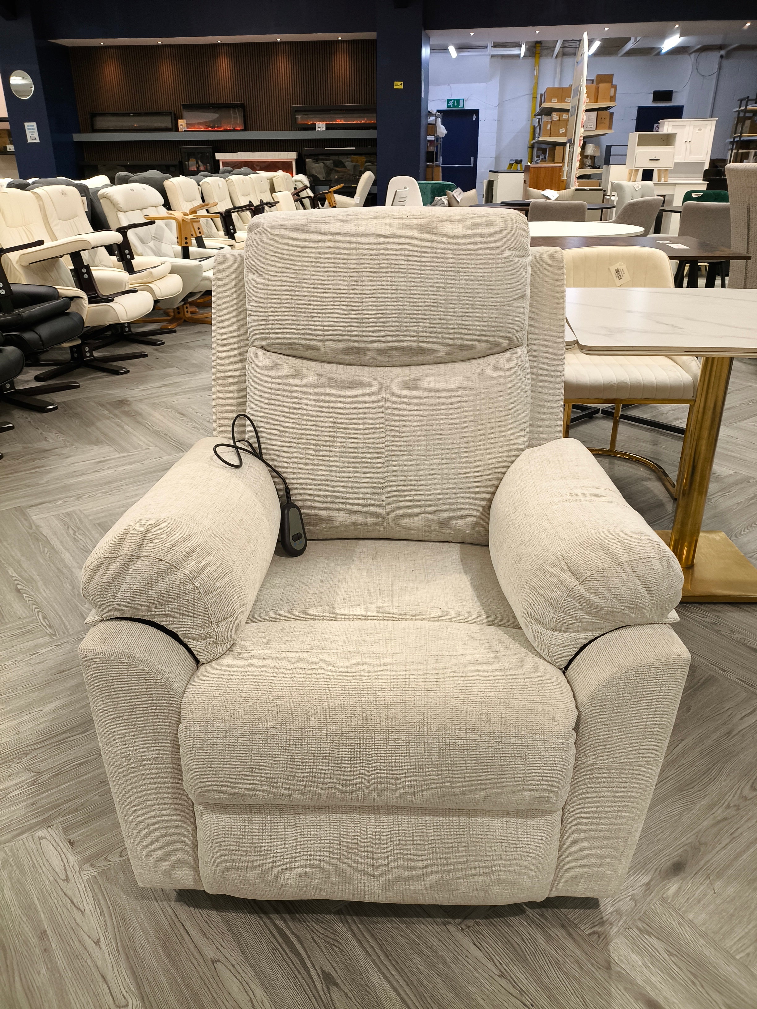 Single Sofa Recliner Armchair Reclining Chair Beige White